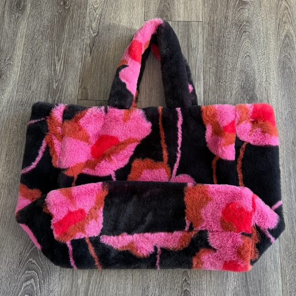 Cabi Rococo Floral Faux Fur Tote Bag - Picture 2 of 6